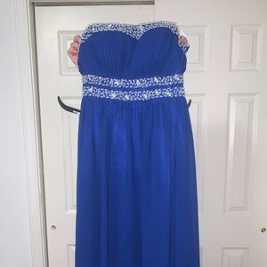 Royal Blue Strapless Prom Dress